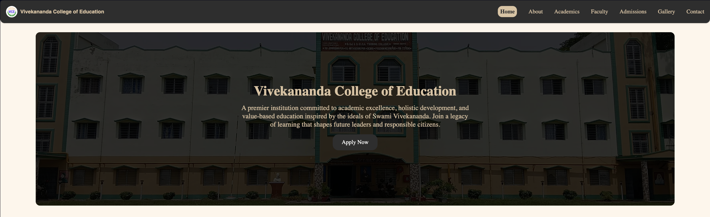 Vivekananda College of Education Website